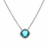 Judith Ripka Classic Silver 3.50 Ct. Tw. London Blue Spinel Rose Cut Necklace Women