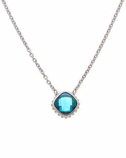 Judith Ripka Classic Silver 3.50 Ct. Tw. London Blue Spinel Rose Cut Necklace Women