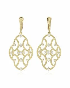 Judith Ripka Lattice 18K 0.70 Ct. Tw. Diamond Lattice Earrings Women