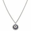 Judith Ripka Lucky Silver Gemstone Evil Eye Pendant Necklace Women