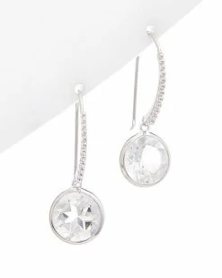 Judith Ripka Water Colors Silver White Quartz Drop Earrings Women