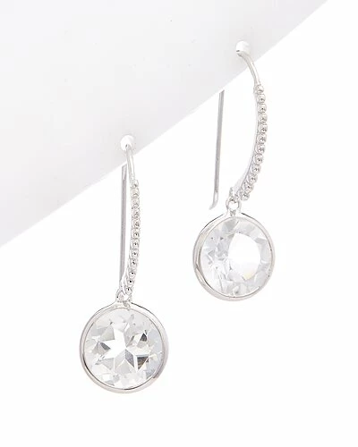 Judith Ripka Water Colors Silver White Quartz Drop Earrings Women