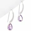 Judith Ripka Water Colors Silver Amethyst Drop Earrings Women