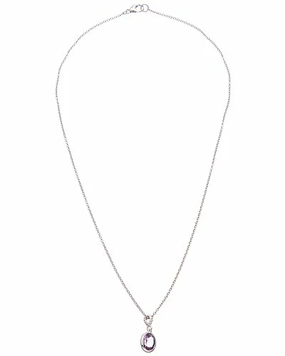 Judith Ripka Water Colors Silver Amethyst Oval Pendant Necklace Women - Image 2