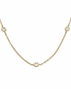 Judith Ripka Water Colors 14K Over Silver CZ Necklace Women