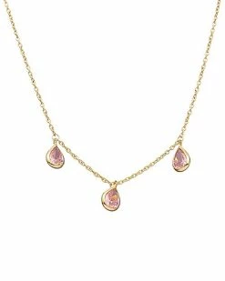 Judith Ripka Water Colors 14K Over Silver CZ Necklace Women