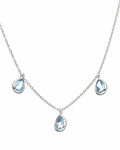 Judith Ripka Water Colors Silver Blue Topaz Drop Necklace Women