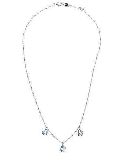 Judith Ripka Water Colors Silver Blue Topaz Drop Necklace Women - Image 2