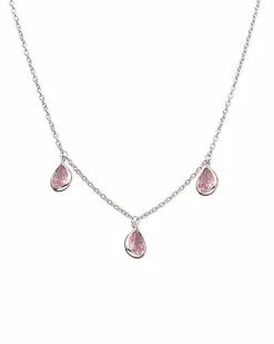 Judith Ripka Water Colors Silver CZ Drop Necklace Women