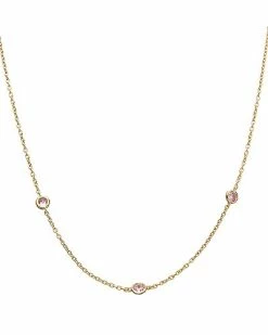Judith Ripka Water Colors 14K Over Silver CZ Necklace Women