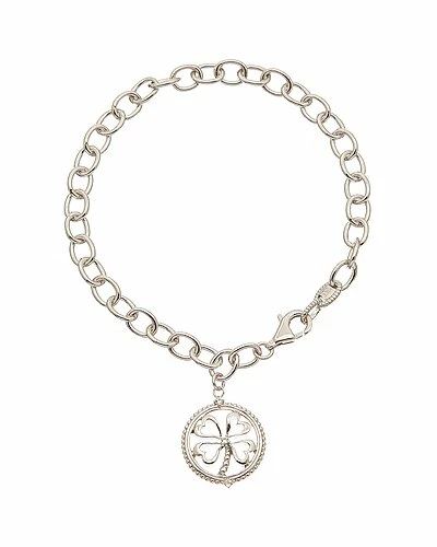 Judith Ripka Little Jewels 14K Over Silver White Topaz Heart Clover Bracelet Women