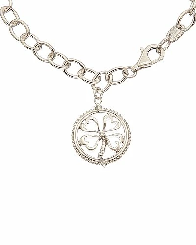 Judith Ripka Little Jewels 14K Over Silver White Topaz Heart Clover Bracelet Women - Image 2