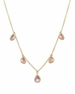 Judith Ripka Water Colors 14K Over Silver CZ Necklace Women