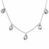 Judith Ripka Water Colors Silver Amethyst Drop Necklace Women