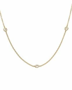 Judith Ripka Water Colors 14K Over Silver CZ Necklace Women