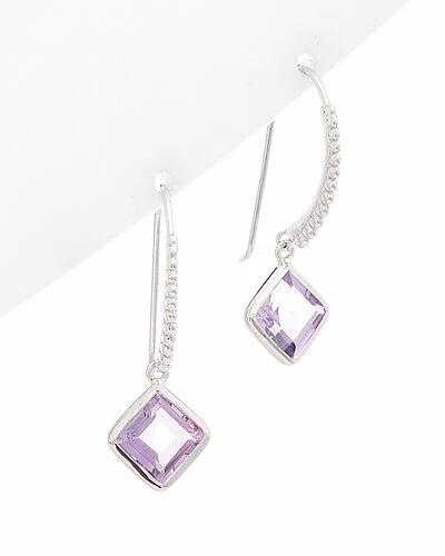Judith Ripka Water Colors Silver Amethyst Drop Earrings Women