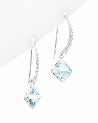 Judith Ripka Water Colors Silver Blue Topaz Drop Earrings Women