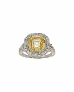Judith Ripka Legacy 14K Over Silver White Sapphire CZ Ring Women
