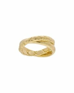 Judith Ripka Aura 14K Over Silver Two-Row Ring Women