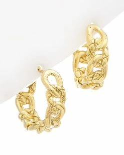 Judith Ripka Aura 14K Over Silver Curb Link Hoops Women