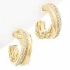 Judith Ripka Aura Silver White Topaz Hoops Women