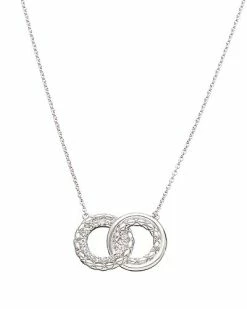 Judith Ripka Aura Silver White Topaz Interlocking Pendant Necklace Women