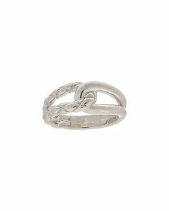 Judith Ripka Aura Silver Interlocking Ring Women