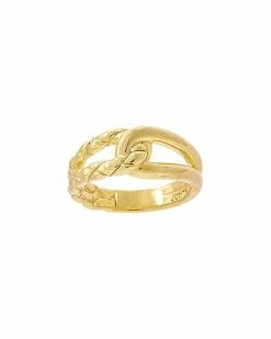 Judith Ripka Aura 14K Over Silver Interlocking Ring Women
