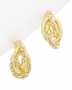 Judith Ripka Aura 14K Over Silver Love Knot Braided Studs Women