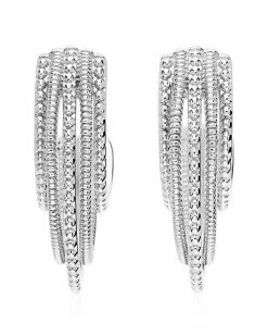 Judith Ripka Aura Silver Hoops Women