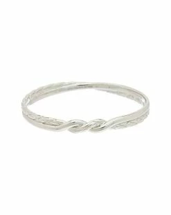 Judith Ripka Aura Silver Twisted Bangle Bracelet Women