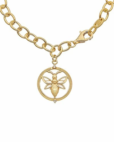 Judith Ripka Little Jewels 14K Over Silver White Topaz Bee Charm Bracelet Women - Image 2