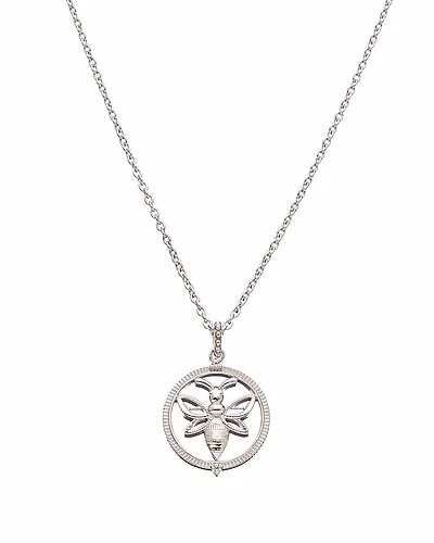 Judith Ripka Little Jewels Silver White Topaz Bee Charm Necklace Women