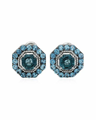 Judith Ripka Casablanca Silver Gemstone Button Earrings Women