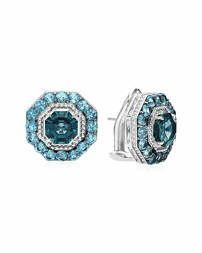 Judith Ripka Casablanca Silver Gemstone Button Earrings Women - Image 2