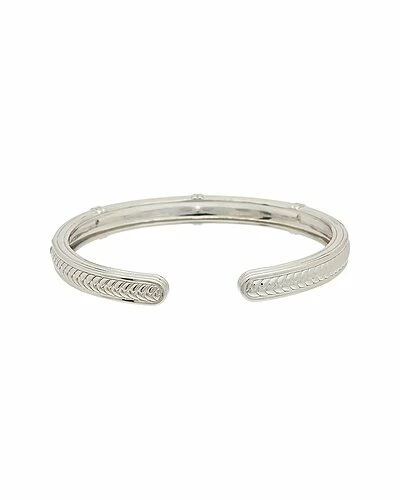 Judith Ripka Cavallo Silver White Topaz Braided Bangle Bracelet Women - Image 2
