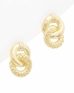 Judith Ripka Cavallo 14K Over Silver Double Circle Studs Women