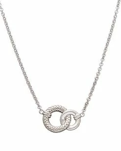 Judith Ripka Cavallo Silver Double Loop Graduated Necklace Women