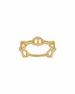 Judith Ripka Cavallo 14K Over Silver Stack Ring Women