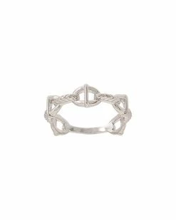 Judith Ripka Cavallo Silver Link Stack Ring Women