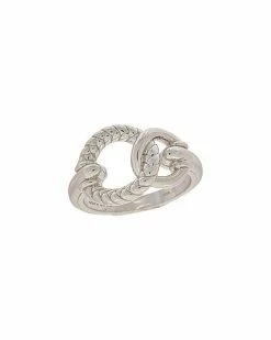Judith Ripka Cavallo Silver Snaffle Ring Women