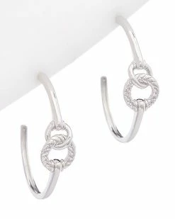 Judith Ripka Cavallo Silver Snaffle Hoops Women