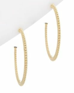 Judith Ripka Classic 14K Over Silver Large Hoops Women
