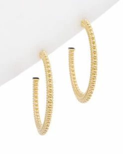 Judith Ripka Classic 14K Over Silver Small Hoops Women