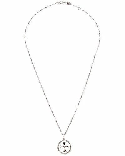 Judith Ripka Little Jewels Silver White Topaz Cross Charm Necklace Women - Image 2