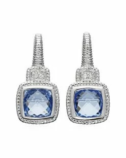 Judith Ripka La Petite Silver Gemstone Earrings Women