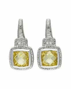 Judith Ripka La Petite Silver White Topaz CZ Earrings Women