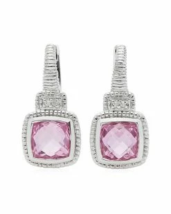Judith Ripka La Petite Silver White Topaz CZ Earrings Women