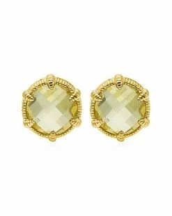 Judith Ripka Eclipse 14K Over Silver Studs Women