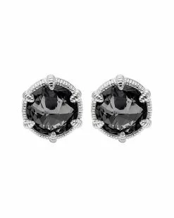 Judith Ripka Eclipse Silver Black Onyx Studs Women